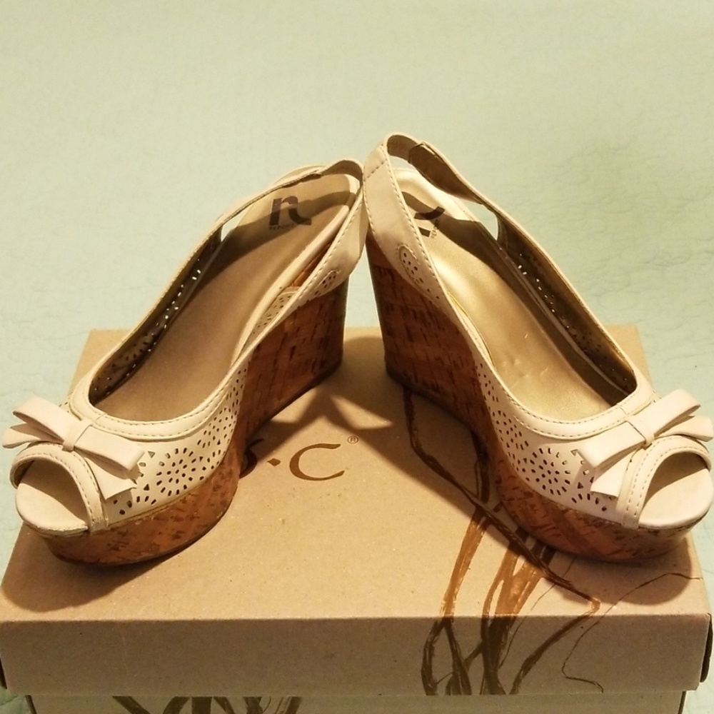 Cream Wedge heels